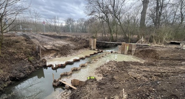 A new section of the Elbe Trail is under construction